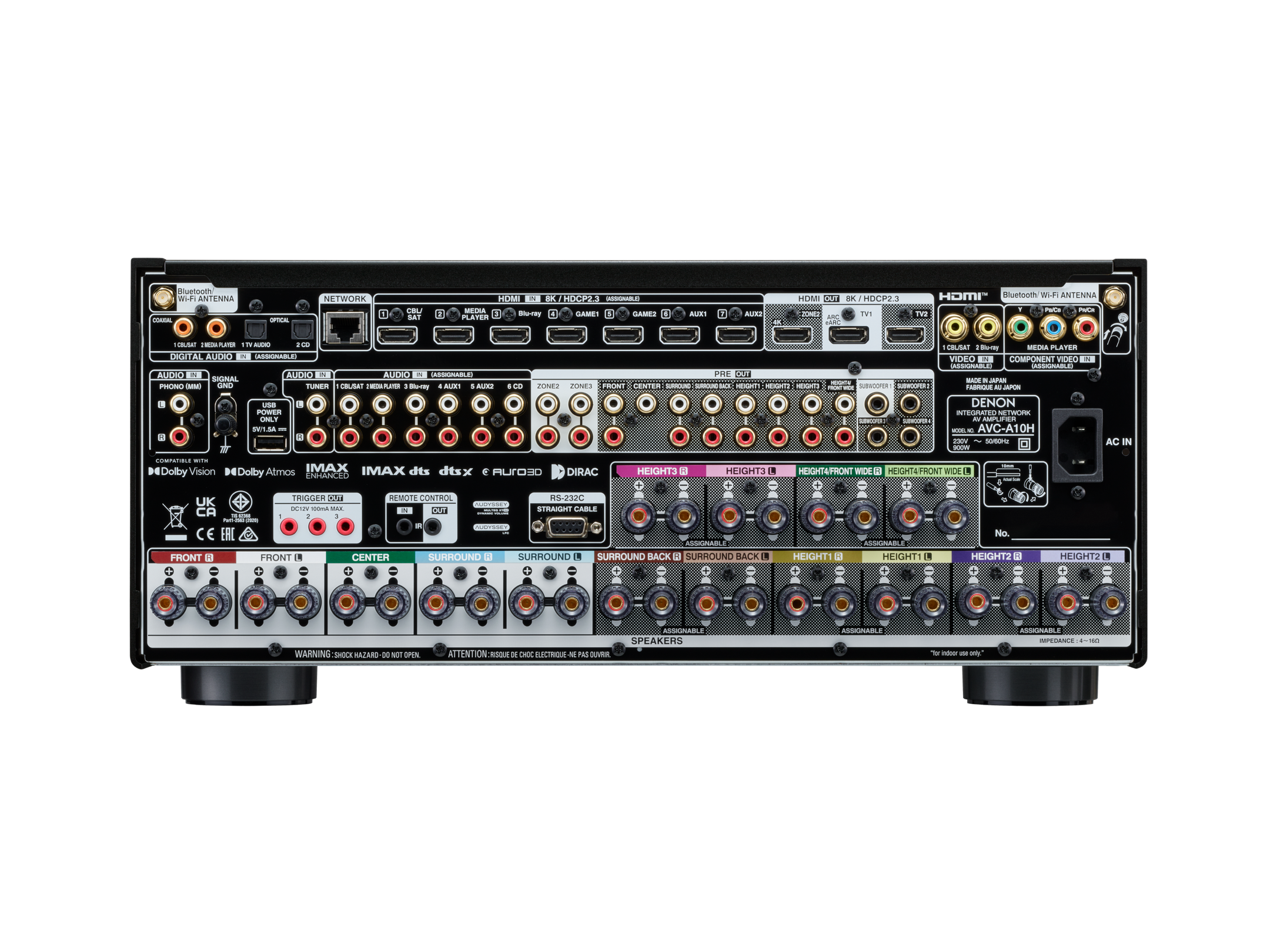 Denon AVC-A10H 13.4-Ch 150W 8K AV Receiver with HEOS® Built-in